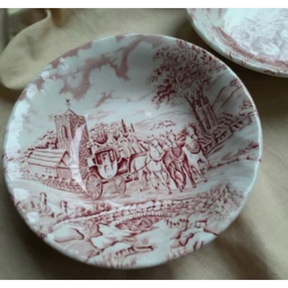 4 of Vintage Royal Wessex Dessert Bowls Pink Transferware Small Bowls